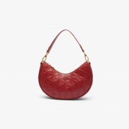 Maheki Embossed Leather Half Moon Bag Women - Red - Lacoste - Bags