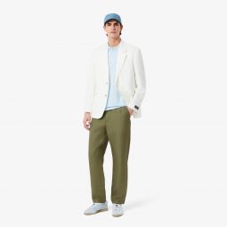 Mens Regular Fit Linen Twill Pants Men - Green - Lacoste - Pants & Sweatpants