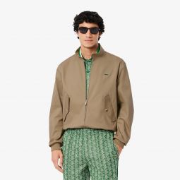 Mens Water-Repellent Twill Harrington Jacket Men - Beige - Lacoste - Jackets & Coats