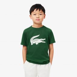 Kids Oversized Technical Cotton Tennis T-Shirt Kids - Green - Lacoste - T-Shirts & Tops