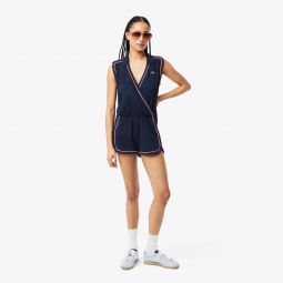Womens Sleeveless Polo Romper Women - Blue - Lacoste - Shorts & Skirts