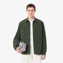 Mens Quilted Water-Repellent Overshirt Men - Green - Lacoste - Button Down Shirts