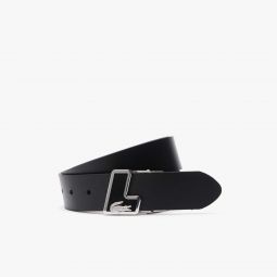 Leather Belt Men - Black - Lacoste - Belts