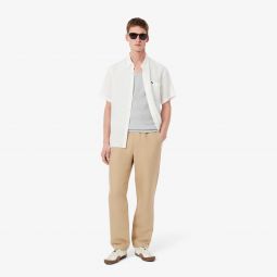 Mens Regular Fit Linen Twill Pants Men - Beige - Lacoste - Pants & Sweatpants
