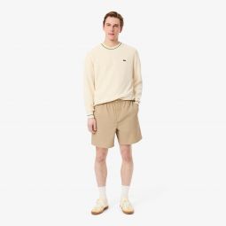 Mens Relaxed Fit Poplin Shorts Men - Beige - Lacoste - Shorts & Swim