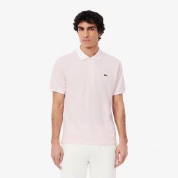 Mens Classic Fit L.12.12 Striped Petit Pique Polo Men - White - Lacoste - Polos