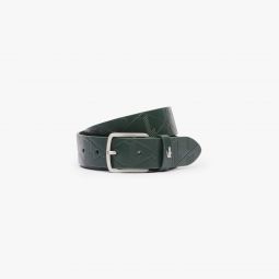 Monogram Leather Belt Men - Green - Lacoste - Belts