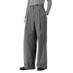 Wool & Cashmere Blend Tab Waist Trousers