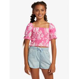 Girls 4-16 Sunday Night Sessions Puff Sleeve Top For Girls