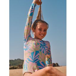 Girls 4-16 Daisy Mood Long Sleeve One-Piece Swimsuit For Girls
