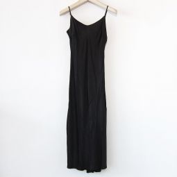 silky slip dress - black