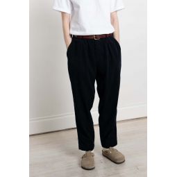 Pleated Track Pant Cord - Navy