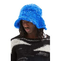 Hand Knit Khadi Silk Bucket Hat - Blue