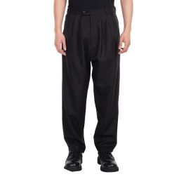 Two Pleated Pants Cropped V2 - Black
