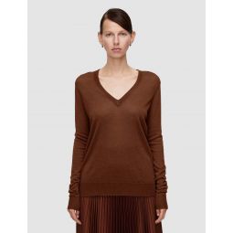 Cashair V-Neck Sweater - Mahogany