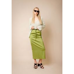 Ivy Satin Skirt - Green