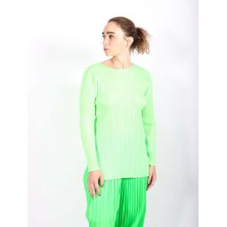 Monthly Colors September Top in Neon Green by Pleats Please Issey Miyake