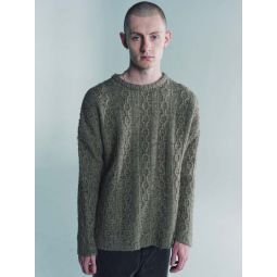 Funky Chain Knit Popover Roundneck - Peafowl