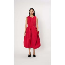 Tulip Pleat Dress - Scarlet
