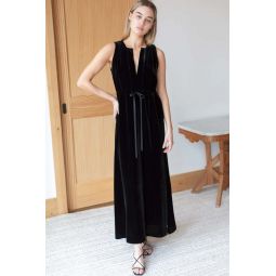 Grecian Keyhole Dress - Black Velvet