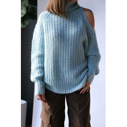 Rialto High-neck Sweater - Crystal Blue