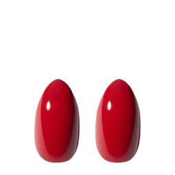 Almond Nail Earrings - Red/Silver