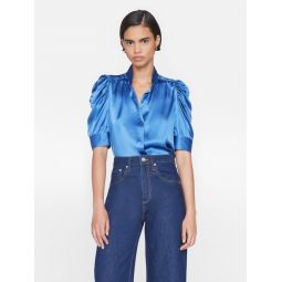 Gillian Button Up Shirt - Slate Blue