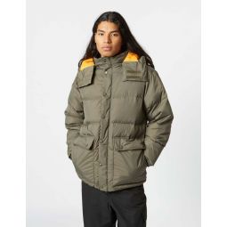 Removable Hood Down Jacket - Olive Green