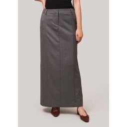 All-Day Maxi Skirt - Grey Pinstripe
