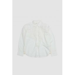 Frill Poplin Shirt - White
