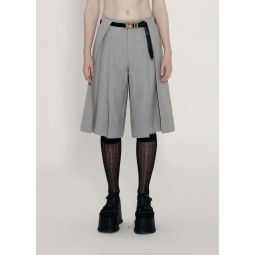 Belted Bermuda Shorts - Grey