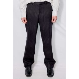 Suiting Straight Leg Trouser - Navy Stripe