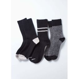 Recycled Cotton Wool 3 Pack - Black/Gray