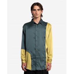 Abstract Cut-Out Shirt - Green/Mustard