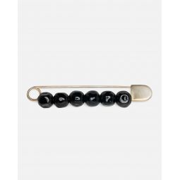 Beaded Safety Pin - Black