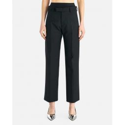 Double Waistband Trousers - Black