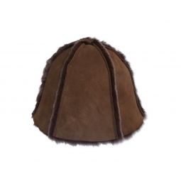 Peachbasket hat Mole silver tip shearling - Brown