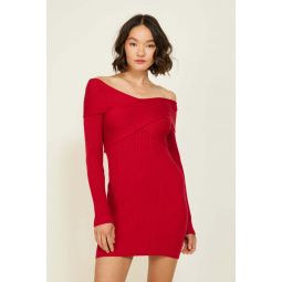 Karrie Knit Mini Dress - Burgundy