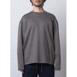 Double Knit L/s Patchwork Tee - Greige