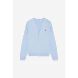 Dressed Fox Patch Relaxed Cardigan - Pale Blue