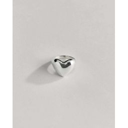 Bigger Heart Silver Ring R158