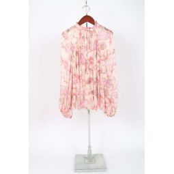 Matchmaker Billow Blouse - Coral Hibiscus