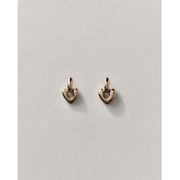 Small Heart Drop Earrings - Gold