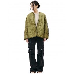 Children of the discordance Quilted jacket with graffiti print - Green