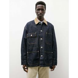 Loose Fit Coverall One Wash Jacket - Blue