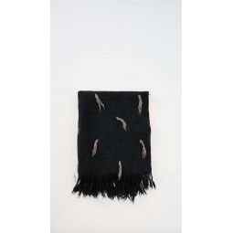 Handwoven Tuft Wrap - Black Melange/Rock