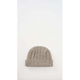 Wool Rib Square Hat - Grey
