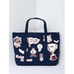 VARSITY PATCHES XXL TOTE BAG - INK BLUE