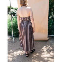 The Abby Skirt - Brown Stripe