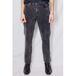 Stonewashed Black Denim Five Pocket Jean